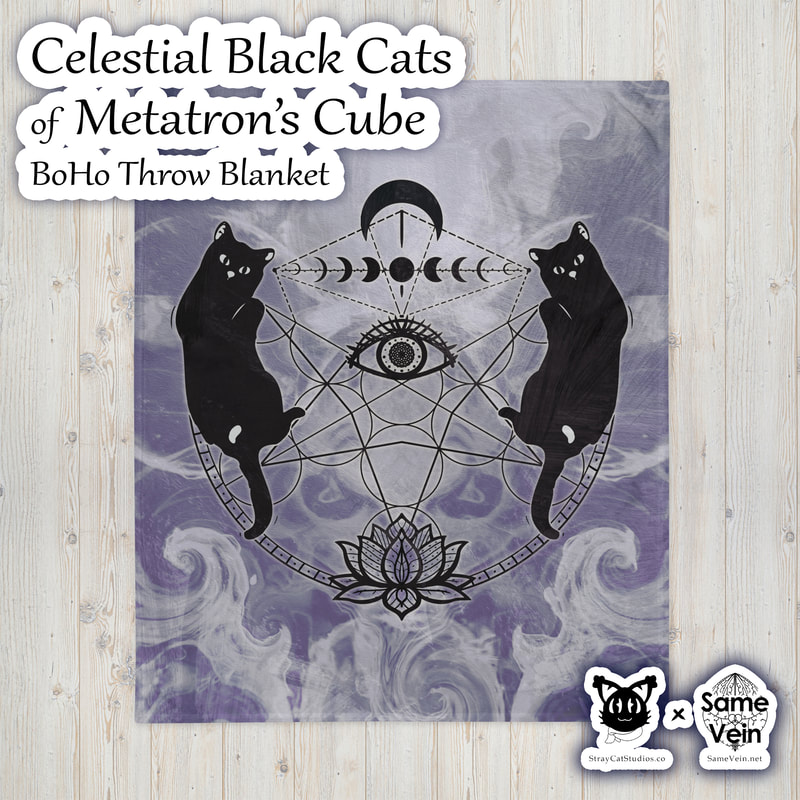 ☀ CELESTIAL BLACK CATS OF METATRON'S CUBE • BOHO THROW BLANKET • 50X60 ☀


★★★ DETAILS ★★★

☆ Do you feel that your home is missing an eye-catching, yet practical design element? Solve this problem with a soft silk touch BoHo Throw Blanket with a hand drawn Celestial Black Cats of Metatron's Cube Mandala design that's ideal for lounging on the couch during chilly evenings. Sure to bring peace & comfort for you both inside and out!



★★★ FABRICATION & MATERIALS ★★★

♥ 100% polyester
♥ Blanket size: 50″ × 60″ (127 × 153 cm)
♥ Soft silk touch fabric
♥ Printing on one side
♥ White reverse side
♥ Machine-washable
♥ Hypoallergenic
♥ Flame retardant
♥ Blank product sourced from China



★★★ ABOUT OUR ARTWORK ★★★

☆ MANDALAS have seemingly endless design possibilities and meanings spanning throughout a multitude of spirituality, philosophy, religion, and much more since the 4th century.

♥ Zen like configurations of shapes and symbols.
♥ Often used as a tool for spiritual guidance aiding in meditation and trance induction.
♥ Originally seen in Buddhism, Hinduism, Jainism, Shintoism; representing mindful ideas, principles, shrines, and deities.
♥ Normally layered with many patterns repeated from the outside border to the inner core, the mandala is seen as a general representation of the spiritual journey, helping it spread across the world and resonating with many people outside of religion.

☆ SACRED GEOMETRY explores any and all spiritual meanings found in shapes throughout nature, math, science, the universe, and our souls.

♥ Some of the most famous examples in Sacred geometry include the Metatron Cube, Tree of Life, Hexagram, Flower of Life, Vesica Piscis, Icosahedron, Labyrinth, Hamsa, Yin Yang, Sri Yantra, the Golden Ratio, and so much more
♥ Being tied to real life evidence throughout all of time, meaning in the shapes range from mapping the creation of the universe, balancing harmony and chaos, understanding life, growth, and death, and countless other core components of what makes the world what it is.

☆ LOTUS FLOWERS hold many meanings throughout various cultures, but they most commonly represent rebirth, purity, and strength.

♥ Without strain, lotus flowers rise out of the mud, so many connect with the symbol as a sign to stay strong and rise above whatever internal or external conflicts may be holding them back.
♥ More generally, the symbol inspires many to continue to be a better person, resisting temptations and respecting their mind, body, and spirit.

☆ BLACK CATS, while considered by some to be bad luck, is much more often viewed as spiritual protectors, especially in many Eastern cultures.

♥ Keeping a black cat in your home can offer you protection from evil spirits and many consider them symbols of magic, mystery, medicine, and health.
♥ A curious creature that deserves respect, and when excepted, will bring peace and perspective.

☆ The METATRON'S CUBE is a complex symbol that brings together all sacred geometric patterns found in the universe. The universes way of telling us to pursue and discover our best selves.

♥ The more you look, the more you'll find, including the Fruit of Life with 13 connected circles and all 5 of the Platonic Solids
♥ Named after Archangel Metatron, who oversees the flow of energy in creation and connections to the divine
♥ A balanced design that provides a focus for meditation.
♥ With spinning energy, this shape converts negative thoughts with positive perspectives and vibes

☆ The HAMSA (often called the Hand of Fatima, depending on beliefs, culture, and/or location) is a strong and inspirational symbol used for protection. The same eye from the Hamsa can be found in the center of this design.

♥ The open hand is a recognized imaged throughout time across the world.
♥ The eye inside the hand guards against any malevolent force or negative energy that may be affecting you.
♥ Often considered an "anti-evil eye" as another commonly seen symbol, known as the evil eye, can be viewed as a source of the negative energy the Hamsa protects against.
♥ The Hamsa or Hand of Fatima design is usually seen in wall art, tapestries, and hangings, as well as jewelry.



★★★ DISCOVER MORE ★★★

If you enjoyed this BoHo Pillow and Case, check out our others here ↓

BoHo Pillow and Cases → https://www.etsy.com/shop/SameVein?ref=profile_header§ion_id=37233813



★★★ SAME VEIN & STRAY CAT STUDIOS ★★★

☆ Thank you so much for your support! When people shop with us, it allows us to do more to support others, whether it be with our mental wellness & health work or assisting other creators do what they do best! We hope our work brings you peace and happiness both inside and out!

☆ Share the love on social media and tag us for a chance of free giveaways!

☆ Same Vein:

“A blog and community using creative outlets to understand mental wellness. Whether it be poetry, art, music, or any other medium, join in on the conversations! Check out our guided journals and planners or mandala activity and coloring books for self-improvement exercises. We also have home décor, books, poetry, apparel and accessories.”

♥ Etsy → https://www.etsy.com/shop/SameVein
♥ Website → SameVein.net
♥ Pinterest → @SameVein
♥ Facebook → @AlongTheSameVein
♥ Twitter → @Same_Vein
♥ Instagram → @Same_Vein

☆ Stray Cat Studios:

“A community of creators working for creators. Our goal is to bridge the gap between company and community, bringing together the support and funds creators need to keep doing what they love while lifting each other up at the same time. The arts are not about competition, it is about cooperation. We're all in this together!”

♥ Website → StrayCatStudios.co
♥ Pinterest → @StrayCatStudios
♥ Facebook → @straycatstudiosofficial
♥ Twitter → @StrayCatArt
♥ Instagram → @straycatstudios

Much love! ♪
