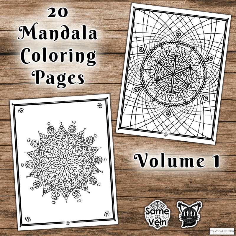 20 MANDALA COLORING PAGES | VOLUME 1

***DETAILS***

These Mandala Coloring Printables are designed to bring Peace, Relaxation, & Mindfulness!

•	Perfectly suitable coloring book for Adults and Kids!
•	20 unique hand drawn Mandalas varying in complexity & design so you can always find one to fit your mood and release stress.
•	Download and color digitally in any software you wish.  Great for creating backgrounds for your devices!

Print yours now as it is never too late to better yourself!

*For personal use only. Designs may not be resold

***DISCOVER MORE***

If you enjoyed this Mandala Coloring Page, check out our others here:

Mandala Coloring Pages: https://www.etsy.com/shop/SameVein?ref=simple-shop-header-name&listing_id=1172114157&section_id=37079362

***SAME VEIN & STRAY CAT STUDIOS***

Thank you so much for your support!  When people shop with us, it allows us to do more to support others, whether it be with our mental wellness & health work or assisting other creators do what they do best!  We hope our work brings you peace and happiness both inside and out! 

Share the love on social media and tag us for a chance of free giveaways!

Same Vein:
“A blog and community using creative outlets to understand mental wellness. Whether it be poetry, art, music, or any other medium, join in on the conversations! Check out our guided journals and planners or mandala activity and coloring books for self-improvement exercises. We also have home décor, books, poetry, apparel and accessories.”

•	Etsy - https://www.etsy.com/shop/SameVein
•	Website – SameVein.net
•	Pinterest - @SameVein
•	Facebook - @AlongTheSameVein
•	Twitter - @Same_Vein
•	Instagram - @Same_Vein

Stray Cat Studios:
“A community of creators working for creators. Our goal is to bridge the gap between company and community, bringing together the support and funds creators need to keep doing what they love while lifting each other up at the same time. The arts are not about competition, it is about cooperation. We're all in this together!”

•	Website - StrayCatStudios.co
•	Pinterest - @StrayCatStudios
•	Facebook - @straycatstudiosofficial
•	Twitter - @StrayCatArt
•	Instagram - @straycatstudios

Much love! <3