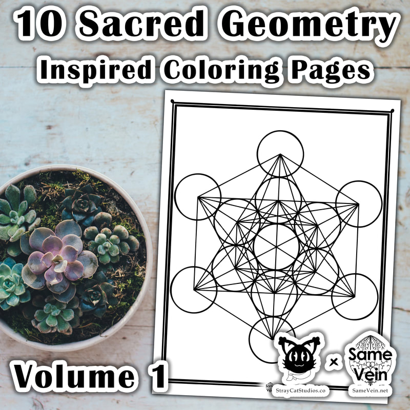 10 SACRED GEOMETRY INSPIRED COLORING PAGES | VOLUME 1

***DETAILS***

These Sacred Geometry Inspired Coloring Pages are designed to bring Peace, Relaxation, & Mindfulness!

•	Perfectly suitable coloring book for Adults and Kids!
•	10 unique hand drawn Mandalas varying in complexity & design so you can always find one to fit your mood and release stress.
•	Download and color digitally in any software you wish. Great for creating backgrounds for your devices!

Print yours now as it is never too late to better yourself!

-For personal use only. Designs may not be resold

***DISCOVER MORE***

If you enjoyed this Mandala Coloring Page, check out our others here:

Mandala Coloring Pages: https://www.etsy.com/shop/SameVein?ref=simple-shop-header-name&listing_id=1172114157&section_id=37079362

***SAME VEIN & STRAY CAT STUDIOS***

Thank you so much for your support!  When people shop with us, it allows us to do more to support others, whether it be with our mental wellness & health work or assisting other creators do what they do best!  We hope our work brings you peace and happiness both inside and out! 

Share the love on social media and tag us for a chance of free giveaways!

Same Vein:
“A blog and community using creative outlets to understand mental wellness. Whether it be poetry, art, music, or any other medium, join in on the conversations! Check out our guided journals and planners or mandala activity and coloring books for self-improvement exercises. We also have home décor, books, poetry, apparel and accessories.”

•	Etsy - https://www.etsy.com/shop/SameVein
•	Website – SameVein.net
•	Pinterest - @SameVein
•	Facebook - @AlongTheSameVein
•	Twitter - @Same_Vein
•	Instagram - @Same_Vein

Stray Cat Studios:
“A community of creators working for creators. Our goal is to bridge the gap between company and community, bringing together the support and funds creators need to keep doing what they love while lifting each other up at the same time. The arts are not about competition, it is about cooperation. We're all in this together!”

•	Website - StrayCatStudios.co
•	Pinterest - @StrayCatStudios
•	Facebook - @straycatstudiosofficial
•	Twitter - @StrayCatArt
•	Instagram - @straycatstudios

Much love! <3