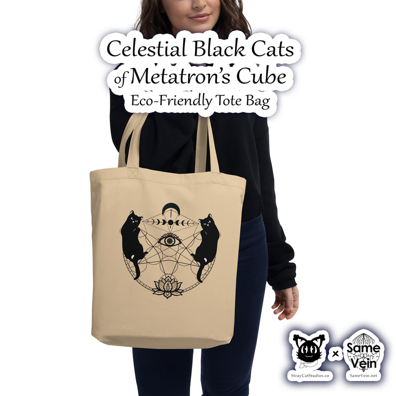 ☀ CELESTIAL BLACK CATS OF METATRON'S CUBE • ECO FRIENDLY BOHO TOTE BAG ☀


★★★ DETAILS ★★★

☆ Say goodbye to plastic, and bag your goodies in this organic cotton BoHo tote bag featuring our Celestial Black Cats of Metatron's Cube artwork. There’s more than enough room for groceries, books, and anything in between.



★★★ FABRICATION & MATERIALS ★★★

♥ 100% certified organic cotton 3/1 twill
♥ Fabric weight: 8 oz/yd² (272 g/m²)
♥ Dimensions: 16″ × 14 ½″ × 5″ (40.6 cm × 35.6 cm × 12.7 cm)
♥ Weight limit: 30 lbs (13.6 kg)
♥ 1″ (2.5 cm) wide dual straps, 24.5″ (62.2 cm) length
♥ Open main compartment
♥ Blank product components sourced from Vietnam



★★★ ABOUT OUR ARTWORK ★★★

☆ MANDALAS have seemingly endless design possibilities and meanings spanning throughout a multitude of spirituality, philosophy, religion, and much more since the 4th century.

♥ Zen like configurations of shapes and symbols.
♥ Often used as a tool for spiritual guidance aiding in meditation and trance induction.
♥ Originally seen in Buddhism, Hinduism, Jainism, Shintoism; representing mindful ideas, principles, shrines, and deities.
♥ Normally layered with many patterns repeated from the outside border to the inner core, the mandala is seen as a general representation of the spiritual journey, helping it spread across the world and resonating with many people outside of religion.

☆ SACRED GEOMETRY explores any and all spiritual meanings found in shapes throughout nature, math, science, the universe, and our souls.

♥ Some of the most famous examples in Sacred geometry include the Metatron Cube, Tree of Life, Hexagram, Flower of Life, Vesica Piscis, Icosahedron, Labyrinth, Hamsa, Yin Yang, Sri Yantra, the Golden Ratio, and so much more
♥ Being tied to real life evidence throughout all of time, meaning in the shapes range from mapping the creation of the universe, balancing harmony and chaos, understanding life, growth, and death, and countless other core components of what makes the world what it is.

☆ LOTUS FLOWERS hold many meanings throughout various cultures, but they most commonly represent rebirth, purity, and strength.

♥ Without strain, lotus flowers rise out of the mud, so many connect with the symbol as a sign to stay strong and rise above whatever internal or external conflicts may be holding them back.
♥ More generally, the symbol inspires many to continue to be a better person, resisting temptations and respecting their mind, body, and spirit.

☆ BLACK CATS, while considered by some to be bad luck, is much more often viewed as spiritual protectors, especially in many Eastern cultures.

♥ Keeping a black cat in your home can offer you protection from evil spirits and many consider them symbols of magic, mystery, medicine, and health.
♥ A curious creature that deserves respect, and when excepted, will bring peace and perspective.

☆ The METATRON'S CUBE is a complex symbol that brings together all sacred geometric patterns found in the universe. The universes way of telling us to pursue and discover our best selves.

♥ The more you look, the more you'll find, including the Fruit of Life with 13 connected circles and all 5 of the Platonic Solids
♥ Named after Archangel Metatron, who oversees the flow of energy in creation and connections to the divine
♥ A balanced design that provides a focus for meditation.
♥ With spinning energy, this shape converts negative thoughts with positive perspectives and vibes

☆ The HAMSA (often called the Hand of Fatima, depending on beliefs, culture, and/or location) is a strong and inspirational symbol used for protection. The same eye from the Hamsa can be found in the center of this design.

♥ The open hand is a recognized imaged throughout time across the world.
♥ The eye inside the hand guards against any malevolent force or negative energy that may be affecting you.
♥ Often considered an "anti-evil eye" as another commonly seen symbol, known as the evil eye, can be viewed as a source of the negative energy the Hamsa protects against.
♥ The Hamsa or Hand of Fatima design is usually seen in wall art, tapestries, and hangings, as well as jewelry.



★★★ DISCOVER MORE ★★★

☆ If you enjoyed this BoHo Tote Bag, check out our others here ↓

☆ BoHo Tote Bags → https://www.etsy.com/shop/SameVein?ref=profile_header§ion_id=37425012



★★★ SAME VEIN & STRAY CAT STUDIOS ★★★

☆ Thank you so much for your support! When people shop with us, it allows us to do more to support others, whether it be with our mental wellness & health work or assisting other creators do what they do best! We hope our work brings you peace and happiness both inside and out!

☆ Share the love on social media and tag us for a chance of free giveaways!

☆ Same Vein:

“A blog and community using creative outlets to understand mental wellness. Whether it be poetry, art, music, or any other medium, join in on the conversations! Check out our guided journals and planners or mandala activity and coloring books for self-improvement exercises. We also have home décor, books, poetry, apparel and accessories.”

♥ Etsy → https://www.etsy.com/shop/SameVein
♥ Website → SameVein.net
♥ Pinterest → @SameVein
♥ Facebook → @AlongTheSameVein
♥ Twitter → @Same_Vein
♥ Instagram → @Same_Vein

☆ Stray Cat Studios:

“A community of creators working for creators. Our goal is to bridge the gap between company and community, bringing together the support and funds creators need to keep doing what they love while lifting each other up at the same time. The arts are not about competition, it is about cooperation. We're all in this together!”

♥ Website → StrayCatStudios.co
♥ Pinterest → @StrayCatStudios
♥ Facebook → @straycatstudiosofficial
♥ Twitter → @StrayCatArt
♥ Instagram → @straycatstudios

Much love! ♪