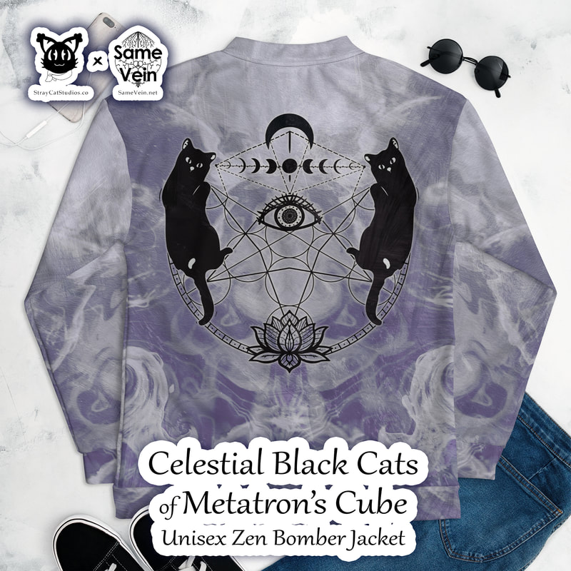 ☀ CELSTIAL BLACK CATS OF METATRON'S CUBE • UNISEX ZEN BOMBER JACKET ☀


★★★ DETAILS ★★★

☆ Add a little zing to your wardrobe with this vibrant All-Over Print Bomber Jacket displaying our Celestial Black Cats of Metatron's Cube mandala sacred geometry artwork. Wear it on a basic t-shirt, or layer it on top of a warm hoodie--it’ll look great either way. With a brushed fleece inside, and a relaxed unisex fit, this Bomber Jacket is just the stuff of the dreams, so be quick to grab yourself one!

♥ 100% polyester
♥ Fabric weight: 6.49 oz/yd² (220 g/m²), weight may vary by 5%
♥ Brushed fleece fabric inside
♥ Unisex fit
♥ Overlock seams
♥ Sturdy neck tape
♥ Silver YKK zipper
♥ 2 self-fabric pockets
♥ Blank product components sourced from the US and China



★★★ ABOUT OUR ARTWORK ★★★

☆ MANDALAS have seemingly endless design possibilities and meanings spanning throughout a multitude of spirituality, philosophy, religion, and much more since the 4th century.

♥ Zen like configurations of shapes and symbols.
♥ Often used as a tool for spiritual guidance aiding in meditation and trance induction.
♥ Originally seen in Buddhism, Hinduism, Jainism, Shintoism; representing mindful ideas, principles, shrines, and deities.
♥ Normally layered with many patterns repeated from the outside border to the inner core, the mandala is seen as a general representation of the spiritual journey, helping it spread across the world and resonating with many people outside of religion.

☆ SACRED GEOMETRY explores any and all spiritual meanings found in shapes throughout nature, math, science, the universe, and our souls.

♥ Some of the most famous examples in Sacred geometry include the Metatron Cube, Tree of Life, Hexagram, Flower of Life, Vesica Piscis, Icosahedron, Labyrinth, Hamsa, Yin Yang, Sri Yantra, the Golden Ratio, and so much more
♥ Being tied to real life evidence throughout all of time, meaning in the shapes range from mapping the creation of the universe, balancing harmony and chaos, understanding life, growth, and death, and countless other core components of what makes the world what it is.

☆ LOTUS FLOWERS hold many meanings throughout various cultures, but they most commonly represent rebirth, purity, and strength.

♥ Without strain, lotus flowers rise out of the mud, so many connect with the symbol as a sign to stay strong and rise above whatever internal or external conflicts may be holding them back.
♥ More generally, the symbol inspires many to continue to be a better person, resisting temptations and respecting their mind, body, and spirit.

☆ BLACK CATS, while considered by some to be bad luck, is much more often viewed as spiritual protectors, especially in many Eastern cultures.

♥ Keeping a black cat in your home can offer you protection from evil spirits and many consider them symbols of magic, mystery, medicine, and health.
♥ A curious creature that deserves respect, and when excepted, will bring peace and perspective.

☆ The METATRON'S CUBE is a complex symbol that brings together all sacred geometric patterns found in the universe. The universes way of telling us to pursue and discover our best selves.

♥ The more you look, the more you'll find, including the Fruit of Life with 13 connected circles and all 5 of the Platonic Solids
♥ Named after Archangel Metatron, who oversees the flow of energy in creation and connections to the divine
♥ A balanced design that provides a focus for meditation.
♥ With spinning energy, this shape converts negative thoughts with positive perspectives and vibes

☆ The HAMSA (often called the Hand of Fatima, depending on beliefs, culture, and/or location) is a strong and inspirational symbol used for protection. The same eye from the Hamsa can be found in the center of this design.

♥ The open hand is a recognized imaged throughout time across the world.
♥ The eye inside the hand guards against any malevolent force or negative energy that may be affecting you.
♥ Often considered an "anti-evil eye" as another commonly seen symbol, known as the evil eye, can be viewed as a source of the negative energy the Hamsa protects against.
♥ The Hamsa or Hand of Fatima design is usually seen in wall art, tapestries, and hangings, as well as jewelry.



★★★ DISCOVER MORE ★★★

☆ If you enjoyed this BoHo Mandala Apparel, check out our others here ↓

☆ BoHo Mandala Apparel → https://www.etsy.com/shop/SameVein?ref=profile_header§ion_id=37168463



★★★ SAME VEIN & STRAY CAT STUDIOS ★★★

☆ Thank you so much for your support! When people shop with us, it allows us to do more to support others, whether it be with our mental wellness & health work or assisting other creators do what they do best! We hope our work brings you peace and happiness both inside and out!

☆ Share the love on social media and tag us for a chance of free giveaways!

☆ Same Vein:

“A blog and community using creative outlets to understand mental wellness. Whether it be poetry, art, music, or any other medium, join in on the conversations! Check out our guided journals and planners or mandala activity and coloring books for self-improvement exercises. We also have home décor, books, poetry, apparel and accessories.”

♥ Etsy → https://www.etsy.com/shop/SameVein
♥ Website → SameVein.net
♥ Pinterest → @SameVein
♥ Facebook → @AlongTheSameVein
♥ Twitter → @Same_Vein
♥ Instagram → @Same_Vein

☆ Stray Cat Studios:

“A community of creators working for creators. Our goal is to bridge the gap between company and community, bringing together the support and funds creators need to keep doing what they love while lifting each other up at the same time. The arts are not about competition, it is about cooperation. We're all in this together!”

♥ Website → StrayCatStudios.co
♥ Pinterest → @StrayCatStudios
♥ Facebook → @straycatstudiosofficial
♥ Twitter → @StrayCatArt
♥ Instagram → @straycatstudios

Much love! ♪