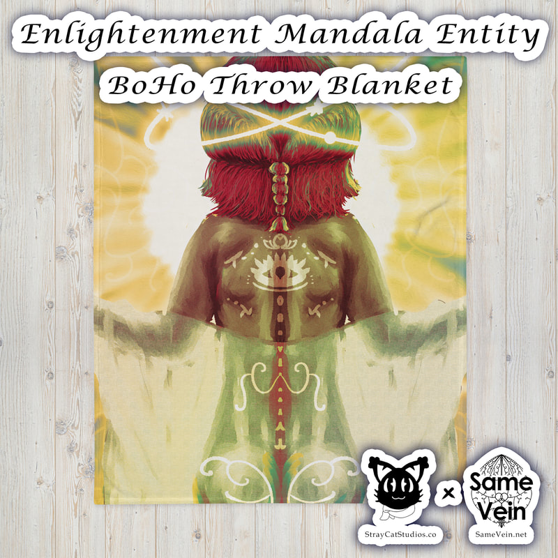 ENLIGHTENMENT MANDALA ENTITIY | BOHO THROW BLANKET | 50X60

***DETAILS***

Do you feel that your home is missing an eye-catching, yet practical design element? Solve this problem with a soft silk touch Boho throw blanket with a hand drawn Enlightenment Mandala Entitiy design that's ideal for lounging on the couch during chilly evenings. Sure to bring peace & comfort for you both inside and out!

***FABRICATION & MATERIALS***

• 100% polyester
• Blanket size: 50″ × 60″ (127 × 153 cm)
• Soft silk touch fabric
• Printing on one side
• White reverse side
• Machine-washable
• Hypoallergenic
• Flame retardant
• Blank product sourced from China

***DISCOVER MORE***

If you enjoyed this Mandala Boho Throw Blanket, check out our others here:

Mandala Boho Throw Blankets: https://www.etsy.com/shop/SameVein?ref=profile_header§ion_id=37091535

***SAME VEIN & STRAY CAT STUDIOS***

Thank you so much for your support! When people shop with us, it allows us to do more to support others, whether it be with our mental wellness & health work or assisting other creators do what they do best! We hope our work brings you peace and happiness both inside and out!

Share the love on social media and tag us for a chance of free giveaways!

Same Vein:
“A blog and community using creative outlets to understand mental wellness. Whether it be poetry, art, music, or any other medium, join in on the conversations! Check out our guided journals and planners or mandala activity and coloring books for self-improvement exercises. We also have home décor, books, poetry, apparel and accessories.”

• Etsy - https://www.etsy.com/shop/SameVein
• Website – SameVein.net
• Pinterest - @SameVein
• Facebook - @AlongTheSameVein
• Twitter - @Same_Vein
• Instagram - @Same_Vein

Stray Cat Studios:
“A community of creators working for creators. Our goal is to bridge the gap between company and community, bringing together the support and funds creators need to keep doing what they love while lifting each other up at the same time. The arts are not about competition, it is about cooperation. We're all in this together!”

• Website - StrayCatStudios.co
• Pinterest - @StrayCatStudios
• Facebook - @straycatstudiosofficial
• Twitter - @StrayCatArt
• Instagram - @straycatstudios

Much love! <3