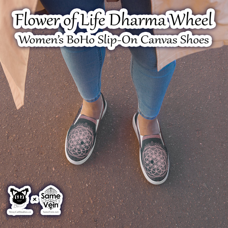 ☀ FLOWER OF LIFE DHARMA WHEEL • WOMEN'S BOHO SLIP-ON CANVAS SHOES ☀


★★★ DETAILS ★★★

☆ Made for comfort and ease, these Women’s BoHo Slip-On Canvas Shoes with our original Flower of Life Dharma Wheel Mandala artwork are stylish and the ideal piece for completing an outfit. Equipped with removable soft insoles and rubber outsoles, it’s also easy to adjust them for a better fit.

*Important: This product is available in the following countries: United States, Canada, Australia, United Kingdom, New Zealand, Japan, Austria, Andorra, Belgium, Bulgaria, Croatia, Czech Republic, Denmark, Estonia, Finland, France, Germany, Greece, Holy See (Vatican city), Hungary, Iceland, Ireland, Italy, Latvia, Lithuania, Liechtenstein, Luxemburg, Malta, Monaco, Netherlands, Norway, Poland, Portugal, San Marino, Slovakia, Slovenia, Switzerland, Spain, Sweden, and Turkey. If your shipping address is outside these countries, please choose a different product.



★★★ FABRICATION & MATERIALS ★★★

♥ 100% polyester canvas upper side
♥ Ethylene-vinyl acetate (EVA) rubber outsole
♥ Breathable lining, soft insole
♥ Elastic side accents
♥ Padded collar and tongue
♥ Printed, cut, and handmade
♥ Blank product sourced from China



★★★ ABOUT OUR ARTWORK ★★★

☆ MANDALAS have seemingly endless design possibilities and meanings spanning throughout a multitude of spirituality, philosophy, religion, and much more since the 4th century.

♥ Zen like configurations of shapes and symbols.
♥ Often used as a tool for spiritual guidance aiding in meditation and trance induction.
♥ Originally seen in Buddhism, Hinduism, Jainism, Shintoism; representing mindful ideas, principles, shrines, and deities.
♥ Normally layered with many patterns repeated from the outside border to the inner core, the mandala is seen as a general representation of the spiritual journey, helping it spread across the world and resonating with many people outside of religion.

☆ SACRED GEOMETRY explores any and all spiritual meanings found in shapes throughout nature, math, science, the universe, and our souls.

♥ Some of the most famous examples in Sacred geometry include the Metatron Cube, Tree of Life, Hexagram, Flower of Life, Vesica Piscis, Icosahedron, Labyrinth, Hamsa, Yin Yang, Sri Yantra, the Golden Ratio, and so much more
♥ Being tied to real life evidence throughout all of time, meaning in the shapes range from mapping the creation of the universe, balancing harmony and chaos, understanding life, growth, and death, and countless other core components of what makes the world what it is.

☆ The FLOWER OF LIFE symbol is one of the most well known illustrations of Sacred Geometry.

♥ Starting with the Vesica Piscis symbol (2 overlapping circles), the pattern extends out to 19 circles traditionally.
♥ When represented with only 7 interconnected circles, you have the SEED OF LIFE.
♥ Many find this pattern throughout all of nature, lending itself to representing all of Life, the formation of the Universe, and Existence itself.



★★★ DISCOVER MORE ★★★

If you enjoyed these BoHo Slip-On Canvas Shoes, check out our others here for both Men and Women↓

BoHo Slip-On Canvas Shoes → https://www.etsy.com/shop/samevein/?etsrc=sdt§ion_id=41612461



★★★ SAME VEIN & STRAY CAT STUDIOS ★★★

☆ Thank you so much for your support! When people shop with us, it allows us to do more to support others, whether it be with our mental wellness & health work or assisting other creators do what they do best! We hope our work brings you peace and happiness both inside and out!

☆ Share the love on social media and tag us for a chance of free giveaways!

☆ Same Vein:

“A blog and community using creative outlets to understand mental wellness. Whether it be poetry, art, music, or any other medium, join in on the conversations! Check out our guided journals and planners or mandala activity and coloring books for self-improvement exercises. We also have home décor, books, poetry, apparel and accessories.”

♥ Etsy → https://www.etsy.com/shop/SameVein
♥ Website → SameVein.net
♥ Pinterest → @SameVein
♥ Facebook → @AlongTheSameVein
♥ Twitter → @Same_Vein
♥ Instagram → @Same_Vein

☆ Stray Cat Studios:

“A community of creators working for creators. Our goal is to bridge the gap between company and community, bringing together the support and funds creators need to keep doing what they love while lifting each other up at the same time. The arts are not about competition, it is about cooperation. We're all in this together!”

♥ Website → StrayCatStudios.co
♥ Pinterest → @StrayCatStudios
♥ Facebook → @straycatstudiosofficial
♥ Twitter → @StrayCatArt
♥ Instagram → @straycatstudios

Much love! ♪