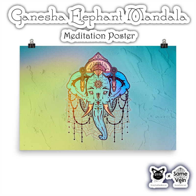 ☀ GANESHA ELEPHANT MANDALA • MEDITATION POSTER ☀


★★★ DETAILS ★★★

☆ Our Ganesha Elephant Mandala artwork on a vibrant museum-quality Meditation Poster made on thick and durable matte paper. Add a wonderful accent to your room and office with these posters that are sure to brighten any environment, bringing peace inside your home and spirit!



★★★ FABRICATION & MATERIALS ★★★

♥ Paper thickness: 10.3 mil
♥ Paper weight: 5.57 oz/y² (189 g/m²)
♥ Giclée printing quality
♥ Opacity: 94%
♥ ISO brightness: 104%



★★★ ABOUT OUR ARTWORK ★★★

☆ MANDALAS have seemingly endless design possibilities and meanings spanning throughout a multitude of spirituality, philosophy, religion, and much more since the 4th century.

♥ Zen like configurations of shapes and symbols.
♥ Often used as a tool for spiritual guidance aiding in meditation and trance induction.
♥ Originally seen in Buddhism, Hinduism, Jainism, Shintoism; representing mindful ideas, principles, shrines, and deities.
♥ Normally layered with many patterns repeated from the outside border to the inner core, the mandala is seen as a general representation of the spiritual journey, helping it spread across the world and resonating with many people outside of religion.

☆ SACRED GEOMETRY explores any and all spiritual meanings found in shapes throughout nature, math, science, the universe, and our souls.

♥ Some of the most famous examples in Sacred geometry include the Metatron Cube, Tree of Life, Hexagram, Flower of Life, Vesica Piscis, Icosahedron, Labyrinth, Hamsa, Yin Yang, Sri Yantra, the Golden Ratio, and so much more
♥ Being tied to real life evidence throughout all of time, meaning in the shapes range from mapping the creation of the universe, balancing harmony and chaos, understanding life, growth, and death, and countless other core components of what makes the world what it is.

☆ GANESHA, or Ganesh in the more literal translation from Sanskrit, is one of the most well known entities across multiple beliefs, religions, and cultures, namely Hinduism as well as Buddhism.

♥ The often elephant-headed spiritual deity is considered a god of beginnings as well as being known for as a remover of obstacles and one to bring general good luck.
♥ Also known as Ganapati, Vinayaka, and Pillaiyar
♥ Depictions and uses of Ganesh symbolism is to promote the arts and sciences, which he is a patron, intellect and wisdom, which he's a deva (class of divine being, God) of.
♥ The image of Ganesh varies, be it just a head or full scene, but their are consistent meanings that are understood in whatever is shown in the depiction. Not too different than the various Buddha poses.
♥ Examples of this would be the big ears and head, meaning to think big while listening & learning more to achieve you fullest intellectual potential; Small eyes and mouth, symbolizing the values of talking less and concentrating, using all your senses to see beyond what you see; The Trunk shows that you should remain adaptable and efficient just as it is; A Large Stomach to take in and digest the good and the bad peacefully; Tusks to show strength, but often depicted with only one, symbolizing the idea of throwing away the bad and retaining the good; and a variety of other additions such as a Mouse for desire, Parsada for being the world open for your taking, an axe to cut off attachment, a rope to pull you ever so closer to your dreams and goals, and much more.



★★★ DISCOVER MORE ★★★

☆ If you enjoyed this Meditation Poster, check out our others here ↓

☆ Meditation Wall Art → https://www.etsy.com/shop/SameVein?ref=simple-shop-header-name&listing_id=1210240551§ion_id=37330561



★★★ SAME VEIN & STRAY CAT STUDIOS ★★★

☆ Thank you so much for your support! When people shop with us, it allows us to do more to support others, whether it be with our mental wellness & health work or assisting other creators do what they do best! We hope our work brings you peace and happiness both inside and out!

☆ Share the love on social media and tag us for a chance of free giveaways!

☆ Same Vein:

“A blog and community using creative outlets to understand mental wellness. Whether it be poetry, art, music, or any other medium, join in on the conversations! Check out our guided journals and planners or mandala activity and coloring books for self-improvement exercises. We also have home décor, books, poetry, apparel and accessories.”

♥ Etsy → https://www.etsy.com/shop/SameVein
♥ Website → SameVein.net
♥ Pinterest → @SameVein
♥ Facebook → @AlongTheSameVein
♥ Twitter → @Same_Vein
♥ Instagram → @Same_Vein

☆ Stray Cat Studios:

“A community of creators working for creators. Our goal is to bridge the gap between company and community, bringing together the support and funds creators need to keep doing what they love while lifting each other up at the same time. The arts are not about competition, it is about cooperation. We're all in this together!”

♥ Website → StrayCatStudios.co
♥ Pinterest → @StrayCatStudios
♥ Facebook → @straycatstudiosofficial
♥ Twitter → @StrayCatArt
♥ Instagram → @straycatstudios

Much love! ♪