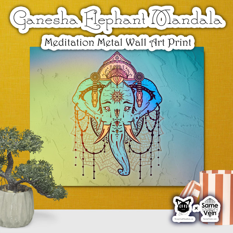☀ GANESHA ELEPHANT MANDALA • MEDITATION METAL WALL ART PRINT ☀


★★★ DETAILS ★★★

☆ This Meditation Metal Wall Art Print with our Ganesha Elephant Mandala design is a dimensional and high-quality piece of art that stands the test of time while remaining easy to clean and care for. The artwork looks luminescent against the wall and the metal base means it’ll last a long time, sure to bring you peace & love inside and out!



★★★ FABRICATION & MATERIALS ★★★

♥ Aluminum metal surface
♥ MDF Wood frame
♥ Can hang vertically or horizontally 1/2″ off the wall
♥ Scratch and fade resistant
♥ Fully customizable
♥ Blank product sourced from US



★★★ ABOUT OUR ARTWORK ★★★

☆ MANDALAS have seemingly endless design possibilities and meanings spanning throughout a multitude of spirituality, philosophy, religion, and much more since the 4th century.

♥ Zen like configurations of shapes and symbols.
♥ Often used as a tool for spiritual guidance aiding in meditation and trance induction.
♥ Originally seen in Buddhism, Hinduism, Jainism, Shintoism; representing mindful ideas, principles, shrines, and deities.
♥ Normally layered with many patterns repeated from the outside border to the inner core, the mandala is seen as a general representation of the spiritual journey, helping it spread across the world and resonating with many people outside of religion.

☆ SACRED GEOMETRY explores any and all spiritual meanings found in shapes throughout nature, math, science, the universe, and our souls.

♥ Some of the most famous examples in Sacred geometry include the Metatron Cube, Tree of Life, Hexagram, Flower of Life, Vesica Piscis, Icosahedron, Labyrinth, Hamsa, Yin Yang, Sri Yantra, the Golden Ratio, and so much more
♥ Being tied to real life evidence throughout all of time, meaning in the shapes range from mapping the creation of the universe, balancing harmony and chaos, understanding life, growth, and death, and countless other core components of what makes the world what it is.

☆ GANESHA, or Ganesh in the more literal translation from Sanskrit, is one of the most well known entities across multiple beliefs, religions, and cultures, namely Hinduism as well as Buddhism.

♥ The often elephant-headed spiritual deity is considered a god of beginnings as well as being known for as a remover of obstacles and one to bring general good luck.
♥ Also known as Ganapati, Vinayaka, and Pillaiyar
♥ Depictions and uses of Ganesh symbolism is to promote the arts and sciences, which he is a patron, intellect and wisdom, which he's a deva (class of divine being, God) of.
♥ The image of Ganesh varies, be it just a head or full scene, but their are consistent meanings that are understood in whatever is shown in the depiction. Not too different than the various Buddha poses.
♥ Examples of this would be the big ears and head, meaning to think big while listening & learning more to achieve you fullest intellectual potential; Small eyes and mouth, symbolizing the values of talking less and concentrating, using all your senses to see beyond what you see; The Trunk shows that you should remain adaptable and efficient just as it is; A Large Stomach to take in and digest the good and the bad peacefully; Tusks to show strength, but often depicted with only one, symbolizing the idea of throwing away the bad and retaining the good; and a variety of other additions such as a Mouse for desire, Parsada for being the world open for your taking, an axe to cut off attachment, a rope to pull you ever so closer to your dreams and goals, and much more.



★★★ DISCOVER MORE ★★★

☆ If you enjoyed this Meditation Metal Wall Art Print, check out our others here ↓

☆ Mandala Wall Art → https://www.etsy.com/shop/SameVein?ref=simple-shop-header-name&listing_id=1210240551§ion_id=37330561



★★★ SAME VEIN & STRAY CAT STUDIOS ★★★

☆ Thank you so much for your support! When people shop with us, it allows us to do more to support others, whether it be with our mental wellness & health work or assisting other creators do what they do best! We hope our work brings you peace and happiness both inside and out!

☆ Share the love on social media and tag us for a chance of free giveaways!

☆ Same Vein:

“A blog and community using creative outlets to understand mental wellness. Whether it be poetry, art, music, or any other medium, join in on the conversations! Check out our guided journals and planners or mandala activity and coloring books for self-improvement exercises. We also have home décor, books, poetry, apparel and accessories.”

♥ Etsy → https://www.etsy.com/shop/SameVein
♥ Website → SameVein.net
♥ Pinterest → @SameVein
♥ Facebook → @AlongTheSameVein
♥ Twitter → @Same_Vein
♥ Instagram → @Same_Vein

☆ Stray Cat Studios:

“A community of creators working for creators. Our goal is to bridge the gap between company and community, bringing together the support and funds creators need to keep doing what they love while lifting each other up at the same time. The arts are not about competition, it is about cooperation. We're all in this together!”

♥ Website → StrayCatStudios.co
♥ Pinterest → @StrayCatStudios
♥ Facebook → @straycatstudiosofficial
♥ Twitter → @StrayCatArt
♥ Instagram → @straycatstudios

Much love! ♪