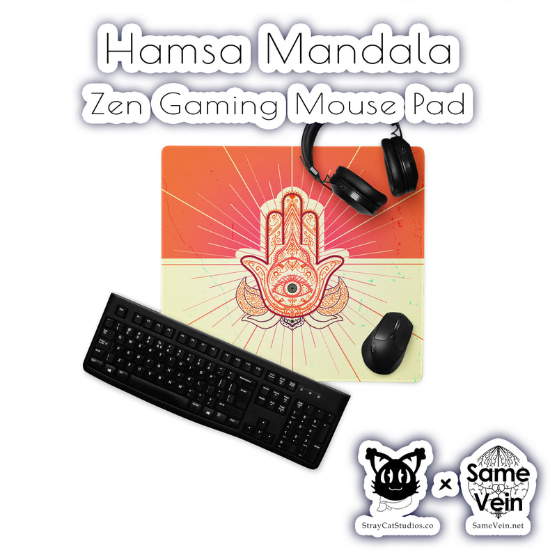 HAMSA MANDALA | ZEN GAMING MOUSE PAD

***DETAILS***

With its large size and quality edge stitching, this Hamsa Mandala Zen Gaming Mouse Pad turns your gaming setup into a professional gaming station ready for Dota, CSGO, and more. Don’t worry about jerky mouse movements ever again, as the under layer features a reliable non-slip surface that keeps the entire mat firmly rooted to your table. I hope this brings peace & love both inside your home and inside your spirit!

***FABRICATION & MATERIALS***

• 100% polyester
• Rubber non-slip base
• Sizes: 36″ × 18″ (91.4 cm × 45.7 cm), 18″ × 16″ (45.8 cm × 40.7 cm)
• Vibrant prints, long lasting
• High-quality edge stitching that doesn’t peel
• Non-slip surface
• Rounded edges
• Blank product sourced from Taiwan

***DISCOVER MORE***

If you enjoyed this Zen Mouse Pad, check out our others here:

Zen Gaming Mouse Pads: https://www.etsy.com/shop/SameVein?ref=profile_header§ion_id=38931997

***SAME VEIN & STRAY CAT STUDIOS***

Thank you so much for your support! When people shop with us, it allows us to do more to support others, whether it be with our mental wellness & health work or assisting other creators do what they do best! We hope our work brings you peace and happiness both inside and out!

Share the love on social media and tag us for a chance of free giveaways!

Same Vein:
“A blog and community using creative outlets to understand mental wellness. Whether it be poetry, art, music, or any other medium, join in on the conversations! Check out our guided journals and planners or mandala activity and coloring books for self-improvement exercises. We also have home décor, books, poetry, apparel and accessories.”

• Etsy - https://www.etsy.com/shop/SameVein
• Website – SameVein.net
• Pinterest - @SameVein
• Facebook - @AlongTheSameVein
• Twitter - @Same_Vein
• Instagram - @Same_Vein

Stray Cat Studios:
“A community of creators working for creators. Our goal is to bridge the gap between company and community, bringing together the support and funds creators need to keep doing what they love while lifting each other up at the same time. The arts are not about competition, it is about cooperation. We're all in this together!”

• Website - StrayCatStudios.co
• Pinterest - @StrayCatStudios
• Facebook - @straycatstudiosofficial
• Twitter - @StrayCatArt
• Instagram - @straycatstudios

Much love! <3
