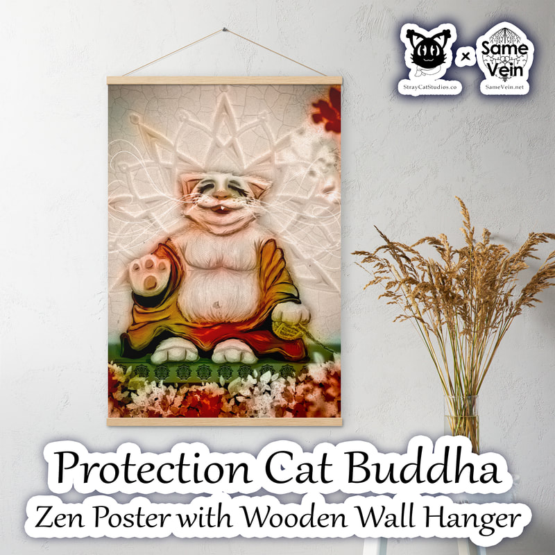 ☀ PROTECTION CAT BUDDHA • ZEN POSTER WITH WOODEN WALL HANGER ☀


★★★ DETAILS ★★★

☆ Bring peace, creativity and fun into your space with our original Protection Cat Buddha mandala artwork. This matte Zen Poster comes with a lightweight Wooden Hanger and will fit any interior BoHo home décor, brightening your house and spirit! Use it as a statement piece or to create more depth on your gallery wall.



★★★ FABRICATION & MATERIALS ★★★

♥ Hangers made from natural wood
♥ Hanger piece thickness: 0.2″ (0.5 mm)
♥ Hanger piece width: 0.79″ (2 cm)
♥ Paper weight: 192 g/m²
♥ Poster secured by magnets
♥ Comes with a matching string
♥ Wood sourced from the Baltics
♥ Paper sourced from Japan
♥ Blank product sourced from the UK



★★★ ABOUT OUR ARTWORK ★★★

☆ MANDALAS have seemingly endless design possibilities and meanings spanning throughout a multitude of spirituality, philosophy, religion, and much more since the 4th century.

♥ Zen like configurations of shapes and symbols.
♥ Often used as a tool for spiritual guidance aiding in meditation and trance induction.
♥ Originally seen in Buddhism, Hinduism, Jainism, Shintoism; representing mindful ideas, principles, shrines, and deities.
♥ Normally layered with many patterns repeated from the outside border to the inner core, the mandala is seen as a general representation of the spiritual journey, helping it spread across the world and resonating with many people outside of religion.

☆ SACRED GEOMETRY explores any and all spiritual meanings found in shapes throughout nature, math, science, the universe, and our souls.

♥ Some of the most famous examples in Sacred geometry include the Metatron Cube, Tree of Life, Hexagram, Flower of Life, Vesica Piscis, Icosahedron, Labyrinth, Hamsa, Yin Yang, Sri Yantra, the Golden Ratio, and so much more
♥ Being tied to real life evidence throughout all of time, meaning in the shapes range from mapping the creation of the universe, balancing harmony and chaos, understanding life, growth, and death, and countless other core components of what makes the world what it is.

☆ The PROTECTION BUDDHA POSE is one of many poses the Buddha is depicted in throughout art and statues.

♥ This pose is meant to be a shield for you, with the Buddha's right hand (or paw) raised and facing outwards.
♥ Another general meaning behind this pose or symbol is an offering of protection from or the overcoming of fear, anger, and delusion.



★★★ DISCOVER MORE ★★★

☆ If you enjoyed this Zen Poster with Wooden Wall Hanger, check out our others here ↓

☆ Meditation Wall Hangings → https://www.etsy.com/shop/SameVein?section_id=37842170



★★★ SAME VEIN & STRAY CAT STUDIOS ★★★

☆ Thank you so much for your support! When people shop with us, it allows us to do more to support others, whether it be with our mental wellness & health work or assisting other creators do what they do best! We hope our work brings you peace and happiness both inside and out!

☆ Share the love on social media and tag us for a chance of free giveaways!

☆ Same Vein:

“A blog and community using creative outlets to understand mental wellness. Whether it be poetry, art, music, or any other medium, join in on the conversations! Check out our guided journals and planners or mandala activity and coloring books for self-improvement exercises. We also have home décor, books, poetry, apparel and accessories.”

♥ Etsy → https://www.etsy.com/shop/SameVein
♥ Website → SameVein.net
♥ Pinterest → @SameVein
♥ Facebook → @AlongTheSameVein
♥ Twitter → @Same_Vein
♥ Instagram → @Same_Vein

☆ Stray Cat Studios:

“A community of creators working for creators. Our goal is to bridge the gap between company and community, bringing together the support and funds creators need to keep doing what they love while lifting each other up at the same time. The arts are not about competition, it is about cooperation. We're all in this together!”

♥ Website → StrayCatStudios.co
♥ Pinterest → @StrayCatStudios
♥ Facebook → @straycatstudiosofficial
♥ Twitter → @StrayCatArt
♥ Instagram → @straycatstudios

Much love! ♪