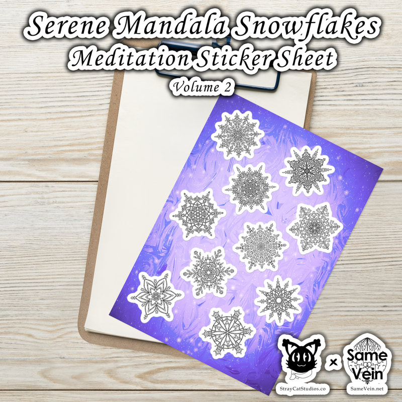☀ SERENE MANDALA SNOWFLAKES • MEDITATION STICKER SHEET • VOLUME 2 ☀

★★★ DETAILS ★★★

☆ These glossy Serene Mandala Snowflake Meditation stickers are designed just for you and are the perfect festive accessory for the holidays or gift them as Zen stocking stuffers! Give your favorite items, like a notepad, laptop, or phone case an extra glow and personal touch.



★★★ FABRICATION & MATERIALS ★★★

♥ Film type: MPI 3000 Gloss HOP (EU), Promotional Monomeric PVC (US)
♥ 0.12″ (0.3 cm) white sticker border
♥ Glossy finish
♥ Fast and easy application
♥ 2-3 year durability
♥ Indoor use
♥ Blank product sourced from Japan

☆ Don't forget to clean the surface before applying the stickers.



★★★ ABOUT OUR ARTWORK ★★★

☆ MANDALAS have seemingly endless design possibilities and meanings spanning throughout a multitude of spirituality, philosophy, religion, and much more since the 4th century.

♥ Zen like configurations of shapes and symbols.
♥ Often used as a tool for spiritual guidance aiding in meditation and trance induction.
♥ Originally seen in Buddhism, Hinduism, Jainism, Shintoism; representing mindful ideas, principles, shrines, and deities.
♥ Normally layered with many patterns repeated from the outside border to the inner core, the mandala is seen as a general representation of the spiritual journey, helping it spread across the world and resonating with many people outside of religion.

☆ SACRED GEOMETRY explores any and all spiritual meanings found in shapes throughout nature, math, science, the universe, and our souls.

♥ Some of the most famous examples in Sacred geometry include the Metatron Cube, Tree of Life, Hexagram, Flower of Life, Vesica Piscis, Icosahedron, Labyrinth, Hamsa, Yin Yang, Sri Yantra, the Golden Ratio, and so much more
♥ Being tied to real life evidence throughout all of time, meaning in the shapes range from mapping the creation of the universe, balancing harmony and chaos, understanding life, growth, and death, and countless other core components of what makes the world what it is.



★★★ DISCOVER MORE ★★★

☆ If you enjoyed these Meditation Mental Wellness Stickers, check out our others here ↓

☆ Meditation Mental Wellness Stickers → https://www.etsy.com/shop/SameVein?ref=shop_sugg§ion_id=39198870



★★★ SAME VEIN & STRAY CAT STUDIOS ★★★

☆ Thank you so much for your support! When people shop with us, it allows us to do more to support others, whether it be with our mental wellness & health work or assisting other creators do what they do best! We hope our work brings you peace and happiness both inside and out!

☆ Share the love on social media and tag us for a chance of free giveaways!

☆ Same Vein:

“A blog and community using creative outlets to understand mental wellness. Whether it be poetry, art, music, or any other medium, join in on the conversations! Check out our guided journals and planners or mandala activity and coloring books for self-improvement exercises. We also have home décor, books, poetry, apparel and accessories.”

♥ Etsy → https://www.etsy.com/shop/SameVein
♥ Website → SameVein.net
♥ Pinterest → @SameVein
♥ Facebook → @AlongTheSameVein
♥ Twitter → @Same_Vein
♥ Instagram → @Same_Vein

☆ Stray Cat Studios:

“A community of creators working for creators. Our goal is to bridge the gap between company and community, bringing together the support and funds creators need to keep doing what they love while lifting each other up at the same time. The arts are not about competition, it is about cooperation. We're all in this together!”

♥ Website → StrayCatStudios.co
♥ Pinterest → @StrayCatStudios
♥ Facebook → @straycatstudiosofficial
♥ Twitter → @StrayCatArt
♥ Instagram → @straycatstudios

Much love! ♪