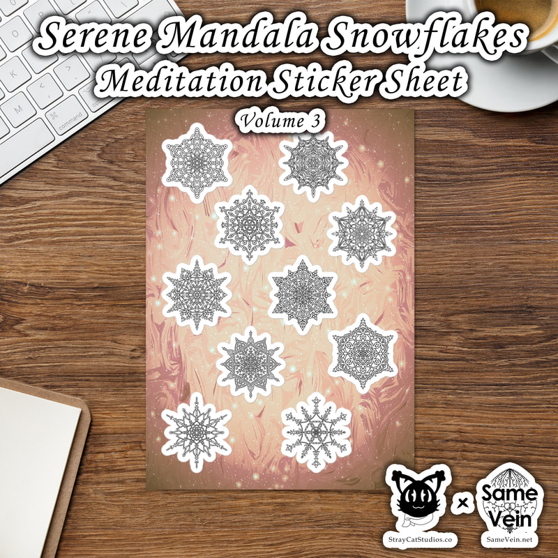 ☀ SERENE MANDALA SNOWFLAKES • MEDITATION STICKER SHEET • VOLUME 3 ☀

★★★ DETAILS ★★★

☆ These glossy Serene Mandala Snowflake Meditation stickers are designed just for you and are the perfect festive accessory for the holidays or gift them as Zen stocking stuffers! Give your favorite items, like a notepad, laptop, or phone case an extra glow and personal touch.



★★★ FABRICATION & MATERIALS ★★★

♥ Film type: MPI 3000 Gloss HOP (EU), Promotional Monomeric PVC (US)
♥ 0.12″ (0.3 cm) white sticker border
♥ Glossy finish
♥ Fast and easy application
♥ 2-3 year durability
♥ Indoor use
♥ Blank product sourced from Japan

☆ Don't forget to clean the surface before applying the stickers.



★★★ ABOUT OUR ARTWORK ★★★

☆ MANDALAS have seemingly endless design possibilities and meanings spanning throughout a multitude of spirituality, philosophy, religion, and much more since the 4th century.

♥ Zen like configurations of shapes and symbols.
♥ Often used as a tool for spiritual guidance aiding in meditation and trance induction.
♥ Originally seen in Buddhism, Hinduism, Jainism, Shintoism; representing mindful ideas, principles, shrines, and deities.
♥ Normally layered with many patterns repeated from the outside border to the inner core, the mandala is seen as a general representation of the spiritual journey, helping it spread across the world and resonating with many people outside of religion.

☆ SACRED GEOMETRY explores any and all spiritual meanings found in shapes throughout nature, math, science, the universe, and our souls.

♥ Some of the most famous examples in Sacred geometry include the Metatron Cube, Tree of Life, Hexagram, Flower of Life, Vesica Piscis, Icosahedron, Labyrinth, Hamsa, Yin Yang, Sri Yantra, the Golden Ratio, and so much more
♥ Being tied to real life evidence throughout all of time, meaning in the shapes range from mapping the creation of the universe, balancing harmony and chaos, understanding life, growth, and death, and countless other core components of what makes the world what it is.



★★★ DISCOVER MORE ★★★

☆ If you enjoyed these Meditation Mental Wellness Stickers, check out our others here ↓

☆ Meditation Mental Wellness Stickers → https://www.etsy.com/shop/SameVein?ref=shop_sugg§ion_id=39198870



★★★ SAME VEIN & STRAY CAT STUDIOS ★★★

☆ Thank you so much for your support! When people shop with us, it allows us to do more to support others, whether it be with our mental wellness & health work or assisting other creators do what they do best! We hope our work brings you peace and happiness both inside and out!

☆ Share the love on social media and tag us for a chance of free giveaways!

☆ Same Vein:

“A blog and community using creative outlets to understand mental wellness. Whether it be poetry, art, music, or any other medium, join in on the conversations! Check out our guided journals and planners or mandala activity and coloring books for self-improvement exercises. We also have home décor, books, poetry, apparel and accessories.”

♥ Etsy → https://www.etsy.com/shop/SameVein
♥ Website → SameVein.net
♥ Pinterest → @SameVein
♥ Facebook → @AlongTheSameVein
♥ Twitter → @Same_Vein
♥ Instagram → @Same_Vein

☆ Stray Cat Studios:

“A community of creators working for creators. Our goal is to bridge the gap between company and community, bringing together the support and funds creators need to keep doing what they love while lifting each other up at the same time. The arts are not about competition, it is about cooperation. We're all in this together!”

♥ Website → StrayCatStudios.co
♥ Pinterest → @StrayCatStudios
♥ Facebook → @straycatstudiosofficial
♥ Twitter → @StrayCatArt
♥ Instagram → @straycatstudios

Much love! ♪