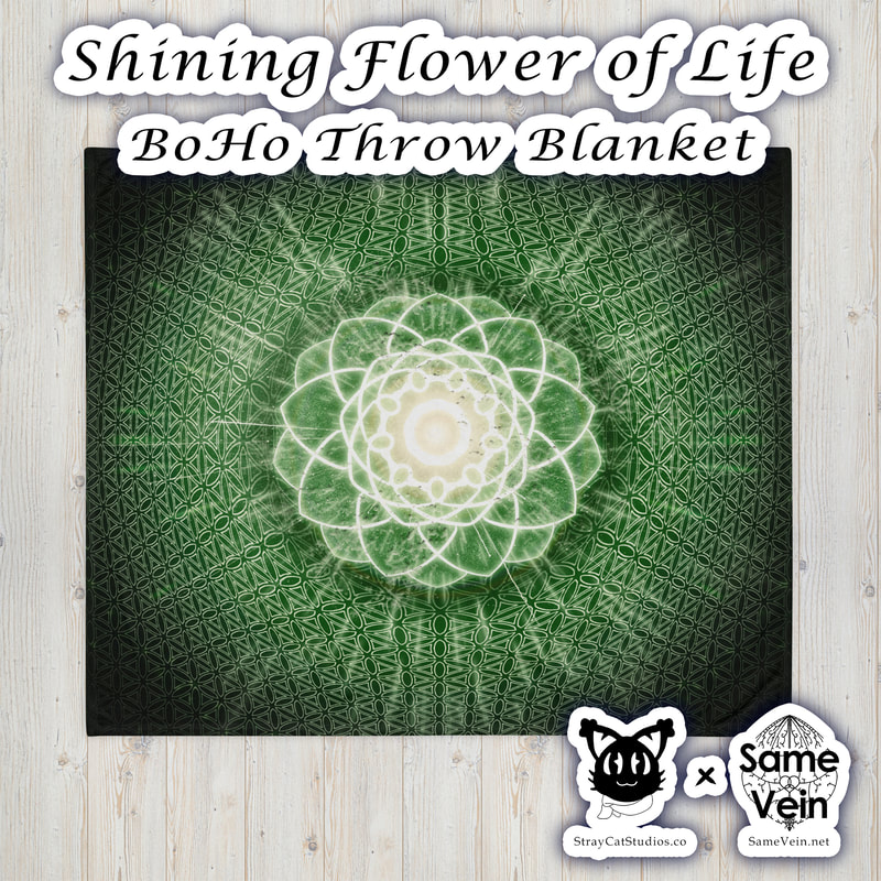 SHINING FLOWER OF LIFE | BOHO THROW BLANKET | 50X60

***DETAILS***

Do you feel that your home is missing an eye-catching, yet practical design element? Solve this problem with a soft silk touch Boho throw blanket with a hand drawn Shining Flower of Life Mandala design that's ideal for lounging on the couch during chilly evenings. Sure to bring peace & comfort for you both inside and out!

***FABRICATION & MATERIALS***

• 100% polyester
• Blanket size: 50″ × 60″ (127 × 153 cm)
• Soft silk touch fabric
• Printing on one side
• White reverse side
• Machine-washable
• Hypoallergenic
• Flame retardant
• Blank product sourced from China

***DISCOVER MORE***

If you enjoyed this Mandala Boho Throw Blanket, check out our others here:

Mandala Boho Throw Blankets: https://www.etsy.com/shop/SameVein?ref=profile_header§ion_id=37091535

***SAME VEIN & STRAY CAT STUDIOS***

Thank you so much for your support! When people shop with us, it allows us to do more to support others, whether it be with our mental wellness & health work or assisting other creators do what they do best! We hope our work brings you peace and happiness both inside and out!

Share the love on social media and tag us for a chance of free giveaways!

Same Vein:
“A blog and community using creative outlets to understand mental wellness. Whether it be poetry, art, music, or any other medium, join in on the conversations! Check out our guided journals and planners or mandala activity and coloring books for self-improvement exercises. We also have home décor, books, poetry, apparel and accessories.”

• Etsy - https://www.etsy.com/shop/SameVein
• Website – SameVein.net
• Pinterest - @SameVein
• Facebook - @AlongTheSameVein
• Twitter - @Same_Vein
• Instagram - @Same_Vein

Stray Cat Studios:
“A community of creators working for creators. Our goal is to bridge the gap between company and community, bringing together the support and funds creators need to keep doing what they love while lifting each other up at the same time. The arts are not about competition, it is about cooperation. We're all in this together!”

• Website - StrayCatStudios.co
• Pinterest - @StrayCatStudios
• Facebook - @straycatstudiosofficial
• Twitter - @StrayCatArt
• Instagram - @straycatstudios

Much love! <3