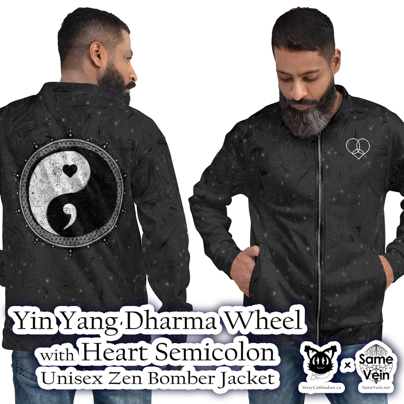 ☀ YIN YANG DHARMA WHEEL WITH HEART SEMICOLON • UNISEX ZEN BOMBER JACKET ☀


★★★ DETAILS ★★★

☆ Add a little zing to your wardrobe with this vibrant All-Over Print Bomber Jacket displaying our Yin Yang Dharma Wheel with Heart Semicolon design and Celestial background artwork. Wear it on a basic t-shirt, or layer it on top of a warm hoodie--it’ll look great either way. With a brushed fleece inside, and a relaxed unisex fit, this Bomber Jacket is just the stuff of the dreams, so be quick to grab yourself one!

♥ 100% polyester
♥ Fabric weight: 6.49 oz/yd² (220 g/m²), weight may vary by 5%
♥ Brushed fleece fabric inside
♥ Unisex fit
♥ Overlock seams
♥ Sturdy neck tape
♥ Silver YKK zipper
♥ 2 self-fabric pockets
♥ Blank product components sourced from the US and China



★★★ ABOUT OUR ARTWORK ★★★

☆ MANDALAS have seemingly endless design possibilities and meanings spanning throughout a multitude of spirituality, philosophy, religion, and much more since the 4th century.

♥ Zen like configurations of shapes and symbols.
♥ Often used as a tool for spiritual guidance aiding in meditation and trance induction.
♥ Originally seen in Buddhism, Hinduism, Jainism, Shintoism; representing mindful ideas, principles, shrines, and deities.
♥ Normally layered with many patterns repeated from the outside border to the inner core, the mandala is seen as a general representation of the spiritual journey, helping it spread across the world and resonating with many people outside of religion.

☆ SACRED GEOMETRY explores any and all spiritual meanings found in shapes throughout nature, math, science, the universe, and our souls.

♥ Some of the most famous examples in Sacred geometry include the Metatron Cube, Tree of Life, Hexagram, Flower of Life, Vesica Piscis, Icosahedron, Labyrinth, Hamsa, Yin Yang, Sri Yantra, the Golden Ratio, and so much more
♥ Being tied to real life evidence throughout all of time, meaning in the shapes range from mapping the creation of the universe, balancing harmony and chaos, understanding life, growth, and death, and countless other core components of what makes the world what it is.

☆ The YIN YANG, also known as the "Diagram of the Great Ultimate", is a philosophical idea of balance attributed by the Chinese Cosmologist Zhou Dunyi.

♥ Yin, the black portion of the symbol, is connected to female energy, darkness, the earth, passivity, and much more.
♥ Yang, the white segment, is associated with male vibes, light, the heavens, activity, and so forth.
♥ Brought together, you find complete balance and harmony in mind, body, and soul. You cannot have one without the other.

☆ The FLOWER OF LIFE symbol is one of the most well known illustrations of Sacred Geometry.

♥ Starting with the Vesica Piscis symbol (2 overlapping circles), the pattern extends out to 19 circles traditionally.
♥ When represented with only 7 interconnected circles, you have the SEED OF LIFE.
♥ Many find this pattern throughout all of nature, lending itself to representing all of Life, the formation of the Universe, and Existence itself.

☆ The SEMICOLON indicates a sudden long pause in literature, but this has spiritually and emotionally expanded deeper.

♥ The design is a message of solidarity and affirmation for those handling mental wellness issues such as depression, bipolar, and addiction.
♥ Many attribute the semicolon to suicide awareness, as those who passed this way also came to a sudden stop in their story.
♥ Many use the symbol to mark themselves as to connect with others that resonate with the semicolon.



★★★ DISCOVER MORE ★★★

☆ If you enjoyed this BoHo Mandala Apparel, check out our others here ↓

☆ BoHo Mandala Apparel → https://www.etsy.com/shop/SameVein?ref=profile_header§ion_id=37168463



★★★ SAME VEIN & STRAY CAT STUDIOS ★★★

☆ Thank you so much for your support! When people shop with us, it allows us to do more to support others, whether it be with our mental wellness & health work or assisting other creators do what they do best! We hope our work brings you peace and happiness both inside and out!

☆ Share the love on social media and tag us for a chance of free giveaways!

☆ Same Vein:

“A blog and community using creative outlets to understand mental wellness. Whether it be poetry, art, music, or any other medium, join in on the conversations! Check out our guided journals and planners or mandala activity and coloring books for self-improvement exercises. We also have home décor, books, poetry, apparel and accessories.”

♥ Etsy → https://www.etsy.com/shop/SameVein
♥ Website → SameVein.net
♥ Pinterest → @SameVein
♥ Facebook → @AlongTheSameVein
♥ Twitter → @Same_Vein
♥ Instagram → @Same_Vein

☆ Stray Cat Studios:

“A community of creators working for creators. Our goal is to bridge the gap between company and community, bringing together the support and funds creators need to keep doing what they love while lifting each other up at the same time. The arts are not about competition, it is about cooperation. We're all in this together!”

♥ Website → StrayCatStudios.co
♥ Pinterest → @StrayCatStudios
♥ Facebook → @straycatstudiosofficial
♥ Twitter → @StrayCatArt
♥ Instagram → @straycatstudios

Much love! ♪