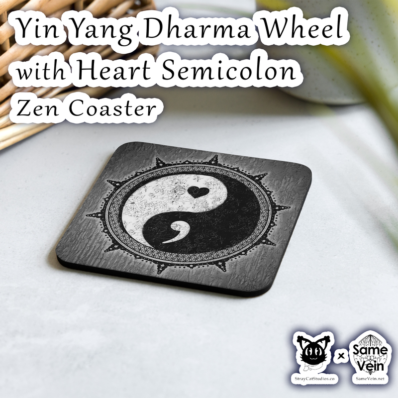 ☀ YIN YANG DHARMA WHEEL WITH HEART SEMICOLON • ZEN COASTER ☀


★★★ DETAILS ★★★

☆ This cork-back Zen coaster with our Yin Yang Dharma Wheel with Heart Semicolon Mandala artwork is a perfect match for your favorite mug! Create a peaceful homey feel both inside your house and your spirit while protecting your coffee table or nightstand from mug stains and moisture. The coaster is waterproof and heat-resistant, designed to last a long time. Buy it for yourself or as a lovely gift for your BoHo friends and family. Get a set of 4 or more to avoid any and all shipping too!



★★★ FABRICATION & MATERIALS ★★★

♥ Hardboard MDF 0.12″ (3 mm)
♥ Cork 0.04″ (1 mm)
♥ High-gloss coating on top
♥ Size: 3.74″ × 3.74″ × 0.16″ (95 × 95 × 4 mm)
♥ Rounded corners
♥ Water-repellent, heat-resistant, and non-slip
♥ Easy to clean

☆ The displayed price is for a single item.



★★★ ABOUT OUR ARTWORK ★★★

☆ MANDALAS have seemingly endless design possibilities and meanings spanning throughout a multitude of spirituality, philosophy, religion, and much more since the 4th century.

♥ Zen like configurations of shapes and symbols.
♥ Often used as a tool for spiritual guidance aiding in meditation and trance induction.
♥ Originally seen in Buddhism, Hinduism, Jainism, Shintoism; representing mindful ideas, principles, shrines, and deities.
♥ Normally layered with many patterns repeated from the outside border to the inner core, the mandala is seen as a general representation of the spiritual journey, helping it spread across the world and resonating with many people outside of religion.

☆ SACRED GEOMETRY explores any and all spiritual meanings found in shapes throughout nature, math, science, the universe, and our souls.

♥ Some of the most famous examples in Sacred geometry include the Metatron Cube, Tree of Life, Hexagram, Flower of Life, Vesica Piscis, Icosahedron, Labyrinth, Hamsa, Yin Yang, Sri Yantra, the Golden Ratio, and so much more
♥ Being tied to real life evidence throughout all of time, meaning in the shapes range from mapping the creation of the universe, balancing harmony and chaos, understanding life, growth, and death, and countless other core components of what makes the world what it is.

☆ The YIN YANG, also known as the "Diagram of the Great Ultimate", is a philosophical idea of balance attributed by the Chinese Cosmologist Zhou Dunyi.

♥ Yin, the black portion of the symbol, is connected to female energy, darkness, the earth, passivity, and much more.
♥ Yang, the white segment, is associated with male vibes, light, the heavens, activity, and so forth.
♥ Brought together, you find complete balance and harmony in mind, body, and soul. You cannot have one without the other.

☆ The SEMICOLON indicates a sudden long pause in literature, but this has spiritually and emotionally expanded deeper.

♥ The design is a message of solidarity and affirmation for those handling mental wellness issues such as depression, bipolar, and addiction.
♥ Many attribute the semicolon to suicide awareness, as those who passed this way also came to a sudden stop in their story.
♥ Many use the symbol to mark themselves as to connect with others that resonate with the semicolon.



★★★ DISCOVER MORE ★★★

☆ If you enjoyed this Zen Coaster, check out our others here ↓

☆ Zen Coasters → https://www.etsy.com/shop/SameVein?ref=shop_sugg§ion_id=40320926



★★★ SAME VEIN & STRAY CAT STUDIOS ★★★

☆ Thank you so much for your support! When people shop with us, it allows us to do more to support others, whether it be with our mental wellness & health work or assisting other creators do what they do best! We hope our work brings you peace and happiness both inside and out!

☆ Share the love on social media and tag us for a chance of free giveaways!

☆ Same Vein:

“A blog and community using creative outlets to understand mental wellness. Whether it be poetry, art, music, or any other medium, join in on the conversations! Check out our guided journals and planners or mandala activity and coloring books for self-improvement exercises. We also have home décor, books, poetry, apparel and accessories.”

♥ Etsy → https://www.etsy.com/shop/SameVein
♥ Website → SameVein.net
♥ Pinterest → @SameVein
♥ Facebook → @AlongTheSameVein
♥ Twitter → @Same_Vein
♥ Instagram → @Same_Vein

☆ Stray Cat Studios:

“A community of creators working for creators. Our goal is to bridge the gap between company and community, bringing together the support and funds creators need to keep doing what they love while lifting each other up at the same time. The arts are not about competition, it is about cooperation. We're all in this together!”

♥ Website → StrayCatStudios.co
♥ Pinterest → @StrayCatStudios
♥ Facebook → @straycatstudiosofficial
♥ Twitter → @StrayCatArt
♥ Instagram → @straycatstudios

Much love! ♪