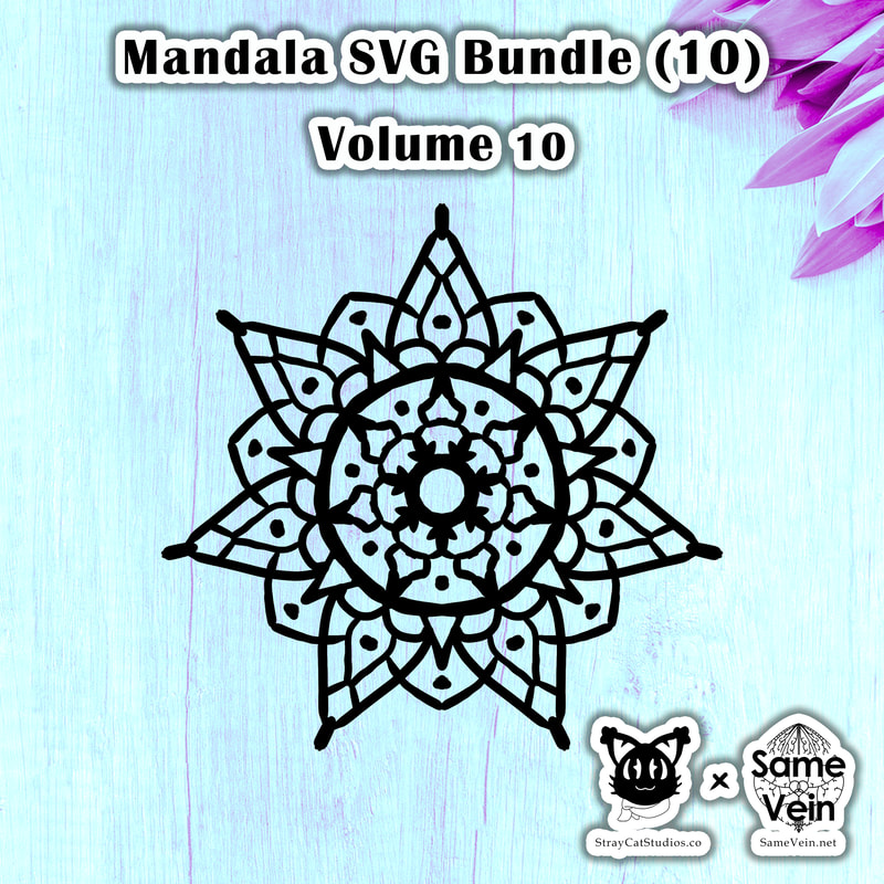 MANDALA SVG BUNDLE | VOLUME 10

***DETAILS***

Enjoy the endless possibilities with this Bundle of Ten Mandala Designs. With transparent backgrounds, they are all set for Photoshop, Illustrator, and other art and design programs as well as any Cricut or Silhouette machine.

These files are great for:

• Zen Vibe apparel and accessories like T-Shirts, Sweaters, Button Ups, Yoga Leggings, Shorts, Baby Clothes, Hats, Socks, Hoodies, and Joggers
• Meditation Living like Mugs, Water Bottles, Notebooks, Journals, Stickers, Phones Cases, Tote Bags, Draw String Bags, Backpacks, Fanny Packs, Mouse Pads, Greeting Cards, and Postcards
• BoHo and Meditation Home Décor such as Candles, Posters, Decals, Tapestries, Flags, Canvas Prints, Signs, Blankets, Towels, and Throw Pillows

Watch how quickly you utilizing these unique, hand drawn designs help you focus on:

• Reflection
• Anxiety
• Mindfulness
• Perspective
• Meditation
• Gratitude
• Self-Love Affirmation
• Fulfillment
• Goals and Dreams
• Anger and Stress Control
• Peace and Love


-For personal use only. Designs may not be resold. For any commercial use, visit official site contacts for our Email.


***DISCOVER MORE***

If you enjoyed these Mandala and Sacred Geometry SVG designs, check out our others here:

Mandala and Sacred Geometry SVG designs: https://www.etsy.com/shop/SameVein?ref=shop_sugg§ion_id=39415795

***SAME VEIN & STRAY CAT STUDIOS***

Thank you so much for your support! When people shop with us, it allows us to do more to support others, whether it be with our mental wellness & health work or assisting other creators do what they do best! We hope our work brings you peace and happiness both inside and out!

Share the love on social media and tag us for a chance of free giveaways!

Same Vein:
“A blog and community using creative outlets to understand mental wellness. Whether it be poetry, art, music, or any other medium, join in on the conversations! Check out our guided journals and planners or mandala activity and coloring books for self-improvement exercises. We also have home décor, books, poetry, apparel and accessories.”

• Etsy - https://www.etsy.com/shop/SameVein
• Website – SameVein.net
• Pinterest - @SameVein
• Facebook - @AlongTheSameVein
• Twitter - @Same_Vein
• Instagram - @Same_Vein

Stray Cat Studios:
“A community of creators working for creators. Our goal is to bridge the gap between company and community, bringing together the support and funds creators need to keep doing what they love while lifting each other up at the same time. The arts are not about competition, it is about cooperation. We're all in this together!”

• Website - StrayCatStudios.co
• Pinterest - @StrayCatStudios
• Facebook - @straycatstudiosofficial
• Twitter - @StrayCatArt
• Instagram - @straycatstudios

Much love! <3