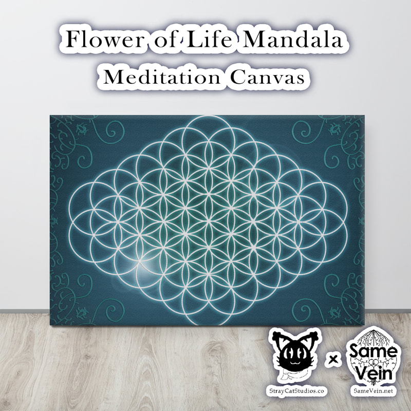 BLUE FLOWER OF LIFE MANDALA | MEDITATION CANVAS

***DETAILS***

Looking to add a little flair to your room or office? Look no further - this "Blue Flower of Life Mandala" Meditation canvas print has a vivid, fade-resistant print that you're bound to fall in love with. I hope this brings peace & love both inside your home and inside your spirit!

***FABRICATION & MATERIALS***

• Acid-free, PH-neutral, poly-cotton base
• 20.5 mil (0.5 mm) thick poly-cotton blend canvas
• Canvas fabric weight: 13.9 oz/yd2(470 g/m²)
• Fade-resistant
• Hand-stretched over solid wood stretcher bars
• Matte finish coating
• 1.5″ (3.81 cm) deep
• Mounting brackets included
• Blank product in the EU sourced from Latvia
• Blank product in the US sourced from the US

***DISCOVER MORE***

If you enjoyed this Meditation Canvas, check out our others here:

Meditation Wall Art: https://www.etsy.com/shop/SameVein?ref=profile_header§ion_id=37330561

***SAME VEIN & STRAY CAT STUDIOS***

Thank you so much for your support! When people shop with us, it allows us to do more to support others, whether it be with our mental wellness & health work or assisting other creators do what they do best! We hope our work brings you peace and happiness both inside and out!

Share the love on social media and tag us for a chance of free giveaways!

Same Vein:
“A blog and community using creative outlets to understand mental wellness. Whether it be poetry, art, music, or any other medium, join in on the conversations! Check out our guided journals and planners or mandala activity and coloring books for self-improvement exercises. We also have home décor, books, poetry, apparel and accessories.”

• Etsy - https://www.etsy.com/shop/SameVein
• Website – SameVein.net
• Pinterest - @SameVein
• Facebook - @AlongTheSameVein
• Twitter - @Same_Vein
• Instagram - @Same_Vein

Stray Cat Studios:
“A community of creators working for creators. Our goal is to bridge the gap between company and community, bringing together the support and funds creators need to keep doing what they love while lifting each other up at the same time. The arts are not about competition, it is about cooperation. We're all in this together!”

• Website - StrayCatStudios.co
• Pinterest - @StrayCatStudios
• Facebook - @straycatstudiosofficial
• Twitter - @StrayCatArt
• Instagram - @straycatstudios

Much love! <3