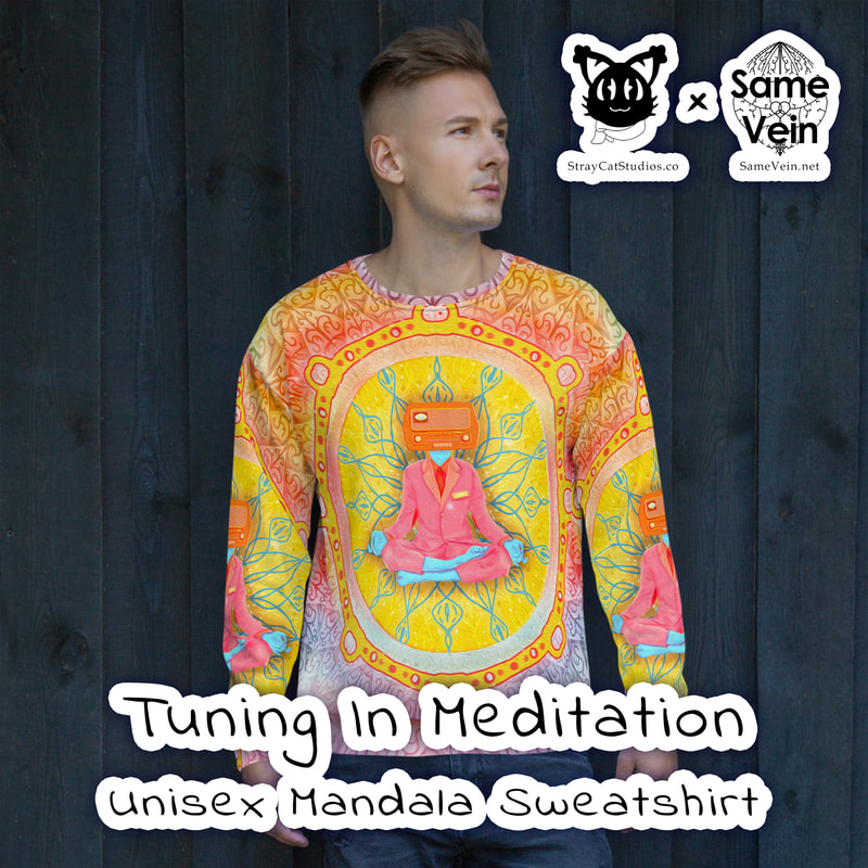 TUNING IN MEDITATION | UNISEX MANDALA SWEATSHIRT

***DETAILS***

Enjoy our unique, all-over printed Mandala Sweatshirt with our Tuning In Meditation original artwork! Precision-cut and hand-sewn to achieve the best possible look and bring out the intricate design. What's more, the durable fabric with a cotton-feel face and soft brushed fleece inside means that this sweatshirt is bound to become your favorite for a long time. We hope this BoHo sweater brings you peace and comfort both inside and out!

***FABRICATION & MATERIALS***

• 70% polyester, 27% cotton, 3% elastane
• Fabric weight: 8.85 oz/yd² (300 g/m²), weight may vary by 2%
• Soft cotton-feel face
• Brushed fleece fabric inside
• Unisex fit
• Overlock seams
• Blank product components sourced from Poland

***DISCOVER MORE***

If you enjoyed this Boho Mandala Apparel, check out our others here:

Boho Mandala Apparel: https://www.etsy.com/shop/SameVein?ref=profile_header§ion_id=37168463

***SAME VEIN & STRAY CAT STUDIOS***

Thank you so much for your support! When people shop with us, it allows us to do more to support others, whether it be with our mental wellness & health work or assisting other creators do what they do best! We hope our work brings you peace and happiness both inside and out!

Share the love on social media and tag us for a chance of free giveaways!

Same Vein:
“A blog and community using creative outlets to understand mental wellness. Whether it be poetry, art, music, or any other medium, join in on the conversations! Check out our guided journals and planners or mandala activity and coloring books for self-improvement exercises. We also have home décor, books, poetry, apparel and accessories.”

• Etsy - https://www.etsy.com/shop/SameVein
• Website – SameVein.net
• Pinterest - @SameVein
• Facebook - @AlongTheSameVein
• Twitter - @Same_Vein
• Instagram - @Same_Vein

Stray Cat Studios:
“A community of creators working for creators. Our goal is to bridge the gap between company and community, bringing together the support and funds creators need to keep doing what they love while lifting each other up at the same time. The arts are not about competition, it is about cooperation. We're all in this together!”

• Website - StrayCatStudios.co
• Pinterest - @StrayCatStudios
• Facebook - @straycatstudiosofficial
• Twitter - @StrayCatArt
• Instagram - @straycatstudios

Much love! <3