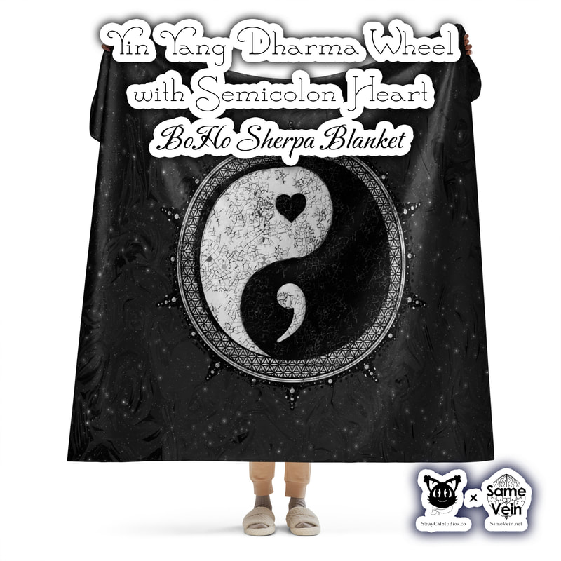 ☀ YIN YANG DHARMA WHEEL WITH HEART SEMICOLON • BOHO SHERPA BLANKET ☀


★★★ DETAILS ★★★

☆ This exquisite BoHo Sherpa Blanket with our Yin Yang Dharma Wheel with Heart Semicolon Mandala original artwork combines a plushie feel with exceptional softness, making it the ultimate comfort companion. Perfect for daily use while lounging on the couch, snuggling up on chilly evenings, or styling your room--this blanket offers unmatched coziness and warmth. Sure to bring peace & comfort for you both inside and out!



★★★ FABRICATION & MATERIALS ★★★

♥ Integral composition: 100% polyester fibers
♥ Fabric: 100% polyester (51.5% surface fabric, 48.5% sherpa fabric)
♥ Smooth side fabric: 6.49 oz/yd² (220g/m²), sherpa fabric: 7.08 oz/yd² (240g/m²)
♥ Blank product components in the US sourced from Columbia
♥ Blank product components in the EU sourced from China



★★★ ABOUT OUR ARTWORK ★★★

☆ MANDALAS have seemingly endless design possibilities and meanings spanning throughout a multitude of spirituality, philosophy, religion, and much more since the 4th century.

♥ Zen like configurations of shapes and symbols.
♥ Often used as a tool for spiritual guidance aiding in meditation and trance induction.
♥ Originally seen in Buddhism, Hinduism, Jainism, Shintoism; representing mindful ideas, principles, shrines, and deities.
♥ Normally layered with many patterns repeated from the outside border to the inner core, the mandala is seen as a general representation of the spiritual journey, helping it spread across the world and resonating with many people outside of religion.

☆ SACRED GEOMETRY explores any and all spiritual meanings found in shapes throughout nature, math, science, the universe, and our souls.

♥ Some of the most famous examples in Sacred geometry include the Metatron Cube, Tree of Life, Hexagram, Flower of Life, Vesica Piscis, Icosahedron, Labyrinth, Hamsa, Yin Yang, Sri Yantra, the Golden Ratio, and so much more
♥ Being tied to real life evidence throughout all of time, meaning in the shapes range from mapping the creation of the universe, balancing harmony and chaos, understanding life, growth, and death, and countless other core components of what makes the world what it is.

☆ The YIN YANG, also known as the "Diagram of the Great Ultimate", is a philosophical idea of balance attributed by the Chinese Cosmologist Zhou Dunyi.

♥ Yin, the black portion of the symbol, is connected to female energy, darkness, the earth, passivity, and much more.
♥ Yang, the white segment, is associated with male vibes, light, the heavens, activity, and so forth.
♥ Brought together, you find complete balance and harmony in mind, body, and soul. You cannot have one without the other.

☆ The FLOWER OF LIFE symbol is one of the most well known illustrations of Sacred Geometry.

♥ Starting with the Vesica Piscis symbol (2 overlapping circles), the pattern extends out to 19 circles traditionally.
♥ When represented with only 7 interconnected circles, you have the SEED OF LIFE.
♥ Many find this pattern throughout all of nature, lending itself to representing all of Life, the formation of the Universe, and Existence itself.

☆ The SEMICOLON indicates a sudden long pause in literature, but this has spiritually and emotionally expanded deeper.

♥ The design is a message of solidarity and affirmation for those handling mental wellness issues such as depression, bipolar, and addiction.
♥ Many attribute the semicolon to suicide awareness, as those who passed this way also came to a sudden stop in their story.
♥ Many use the symbol to mark themselves as to connect with others that resonate with the semicolon.



★★★ DISCOVER MORE ★★★

☆ If you enjoyed this Mandala BoHo Sherpa Blanket, check out our others here ↓

☆ Mandala BoHo Sherpa Blankets → https://www.etsy.com/shop/SameVein?ref=profile_header§ion_id=37091535



★★★ SAME VEIN & STRAY CAT STUDIOS ★★★

☆ Thank you so much for your support! When people shop with us, it allows us to do more to support others, whether it be with our mental wellness & health work or assisting other creators do what they do best! We hope our work brings you peace and happiness both inside and out!

☆ Share the love on social media and tag us for a chance of free giveaways!

☆ Same Vein:

“A blog and community using creative outlets to understand mental wellness. Whether it be poetry, art, music, or any other medium, join in on the conversations! Check out our guided journals and planners or mandala activity and coloring books for self-improvement exercises. We also have home décor, books, poetry, apparel and accessories.”

♥ Etsy → https://www.etsy.com/shop/SameVein
♥ Website → SameVein.net
♥ Pinterest → @SameVein
♥ Facebook → @AlongTheSameVein
♥ Twitter → @Same_Vein
♥ Instagram → @Same_Vein

☆ Stray Cat Studios:

“A community of creators working for creators. Our goal is to bridge the gap between company and community, bringing together the support and funds creators need to keep doing what they love while lifting each other up at the same time. The arts are not about competition, it is about cooperation. We're all in this together!”

♥ Website → StrayCatStudios.co
♥ Pinterest → @StrayCatStudios
♥ Facebook → @straycatstudiosofficial
♥ Twitter → @StrayCatArt
♥ Instagram → @straycatstudios

Much love! ♪